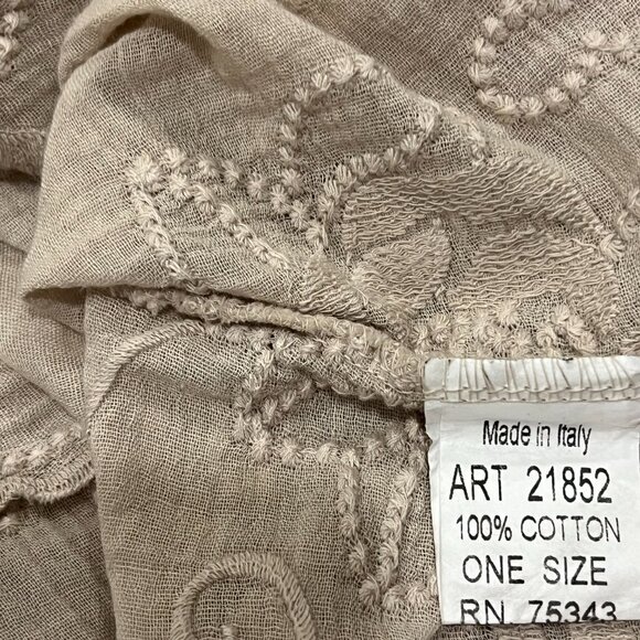 Valentina Naldi Tunic Length Eyelet Cover Up Top, NWT, Tan, OS - Picture 5 of 9